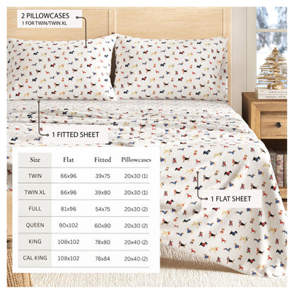 Turkish Cotton Christmas Flannel Sheet - Whittaker Collection