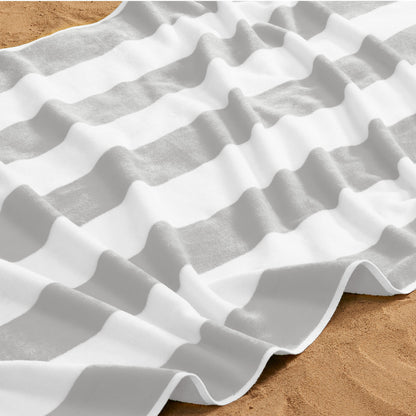 Cotton Velour Cabana Stripe Beach Towel | Novia Collection