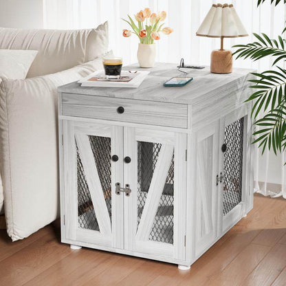 Dog Crate End Table Wtih Drawer