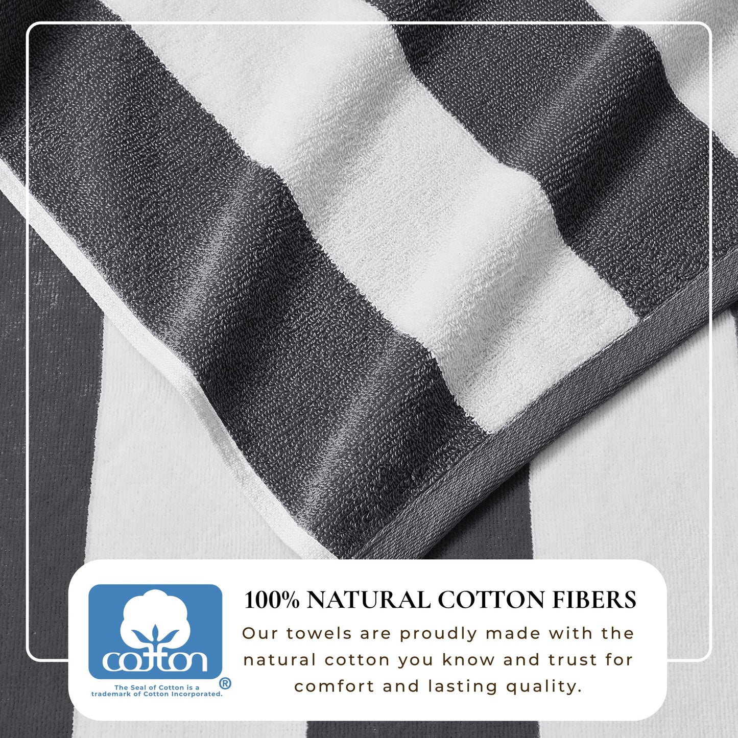 Cotton Velour Cabana Stripe Beach Towel | Novia Collection