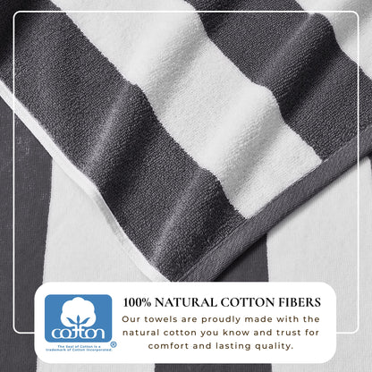 Cotton Velour Cabana Stripe Beach Towel | Novia Collection