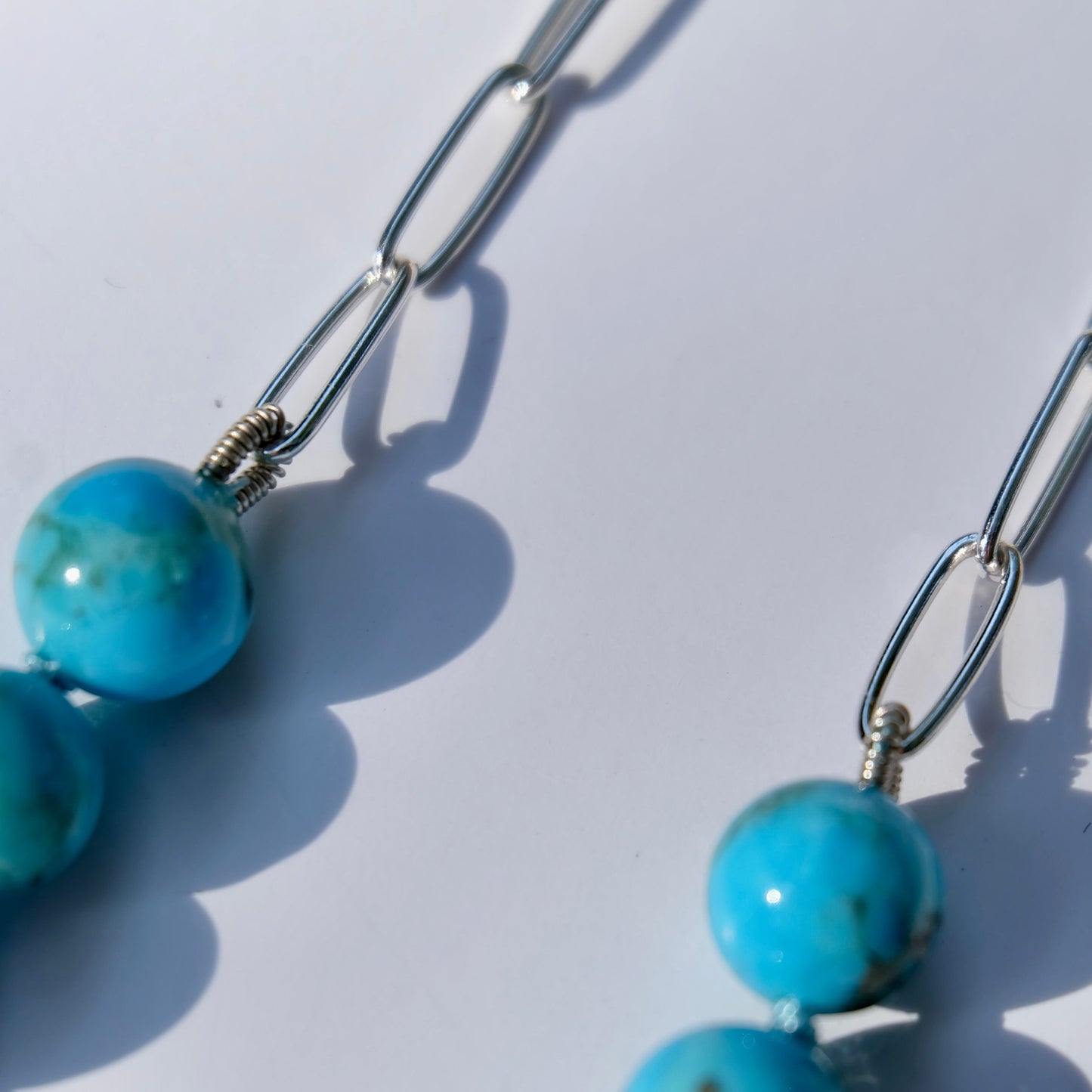 Kingman Turquoise Paperclip Necklace