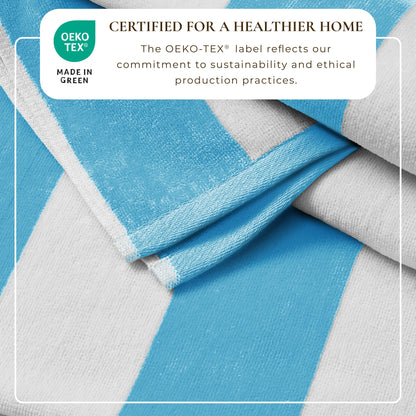 Cotton Velour Cabana Stripe Beach Towel | Novia Collection