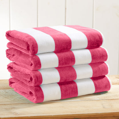 Cotton Velour Cabana Stripe Beach Towel | Novia Collection