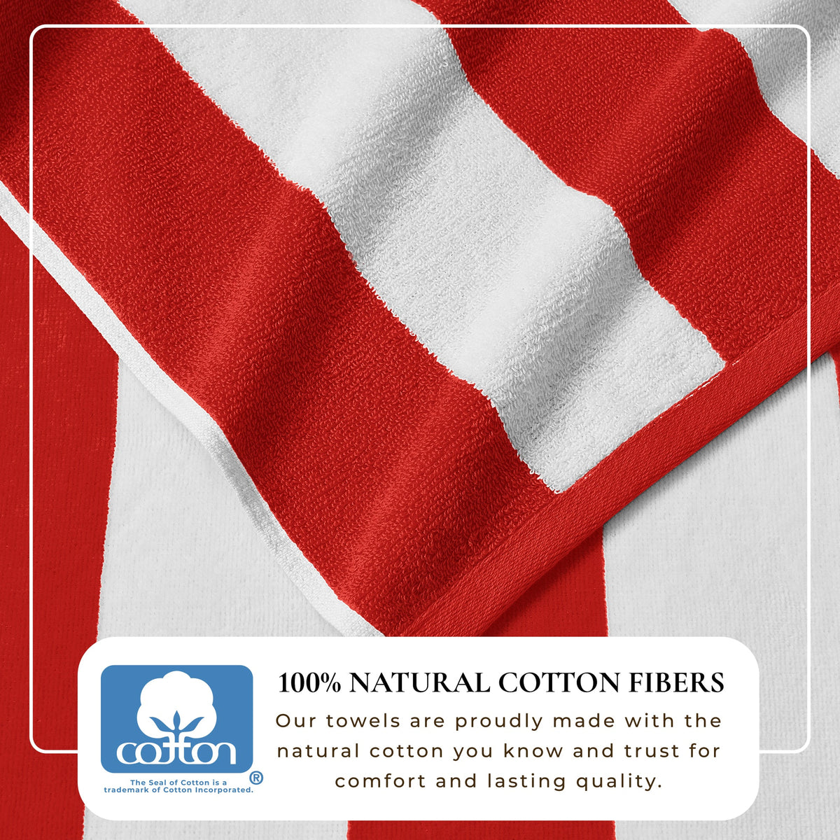 Cotton Velour Cabana Stripe Beach Towel | Novia Collection