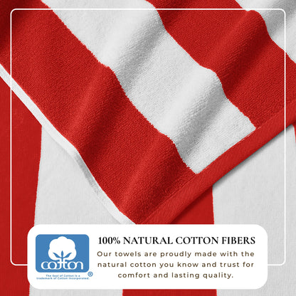 Cotton Velour Cabana Stripe Beach Towel | Novia Collection