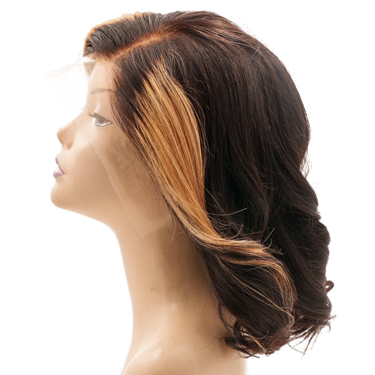 Honeycomb Highlighted Bob 13x4 Transparent Lace Front Human Hair Wig