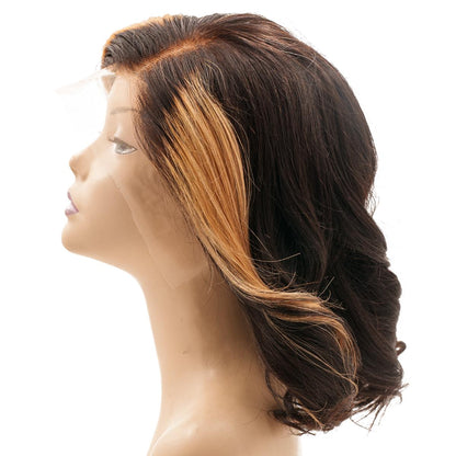 Honeycomb Highlighted Bob 13x4 Transparent Lace Front Human Hair Wig