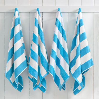 Cotton Velour Cabana Stripe Beach Towel | Novia Collection