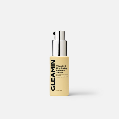 Gleamin Vitamin C Illuminating Intimate Serum bottle on a white background