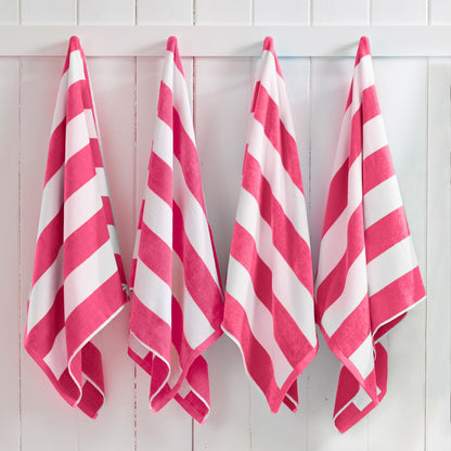 Cotton Velour Cabana Stripe Beach Towel | Novia Collection