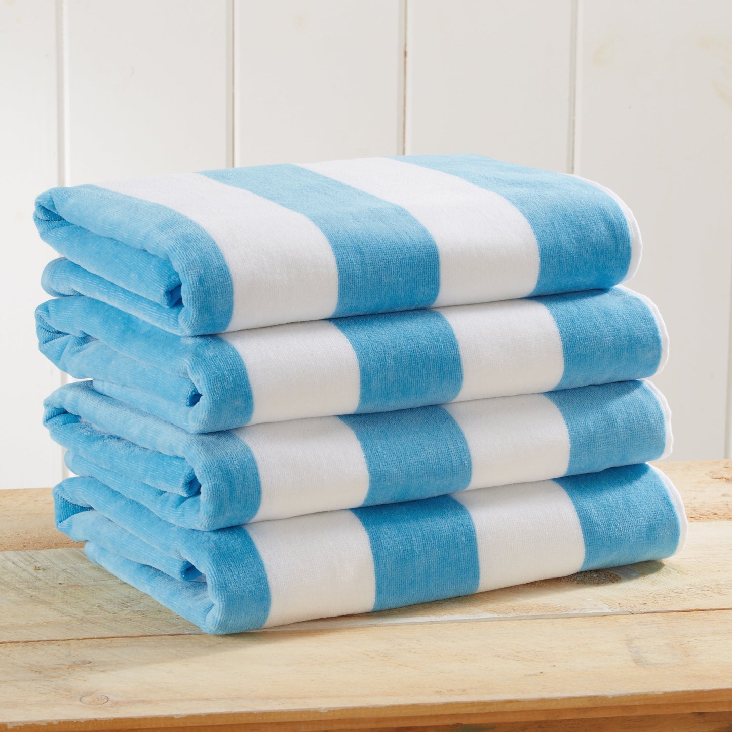 Cotton Velour Cabana Stripe Beach Towel | Novia Collection