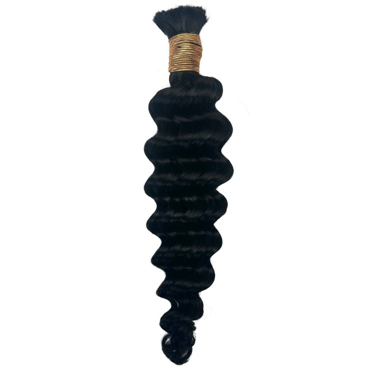 #1 Jet Black, Deep Wave Bulk Braiding Hair
