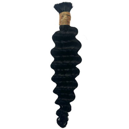 #1 Jet Black, Deep Wave Bulk Braiding Hair
