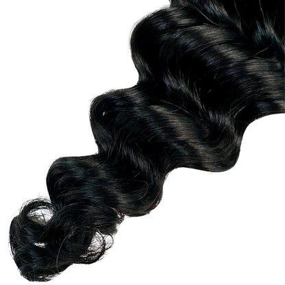 #1 Jet Black, Deep Wave Bulk Braiding Hair