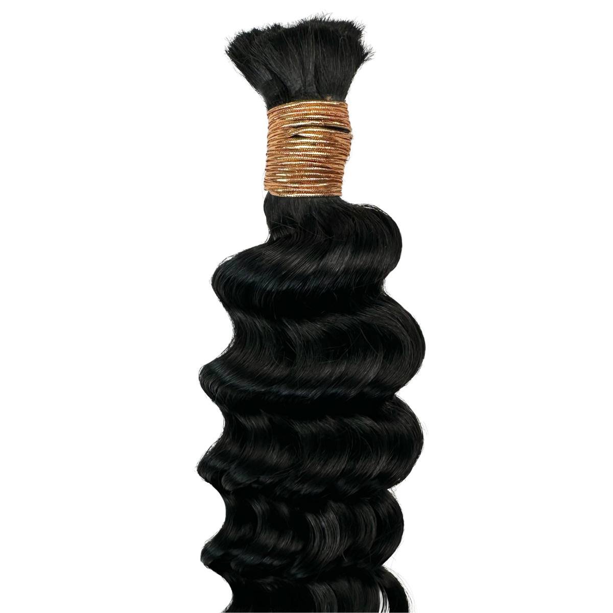 #1 Jet Black, Deep Wave Bulk Braiding Hair