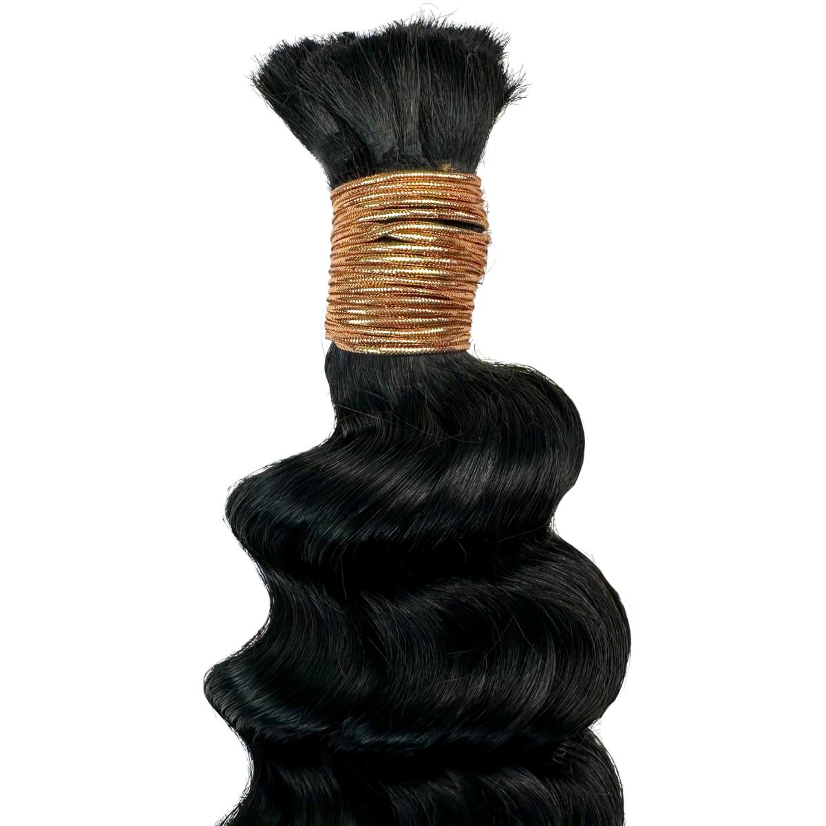 #1 Jet Black, Deep Wave Bulk Braiding Hair