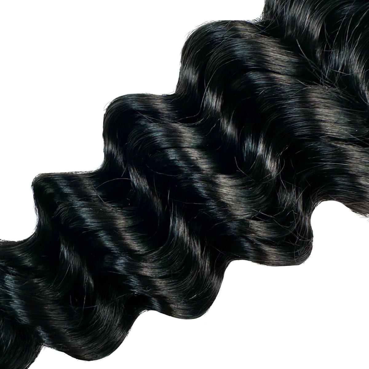 #1 Jet Black, Deep Wave Bulk Braiding Hair