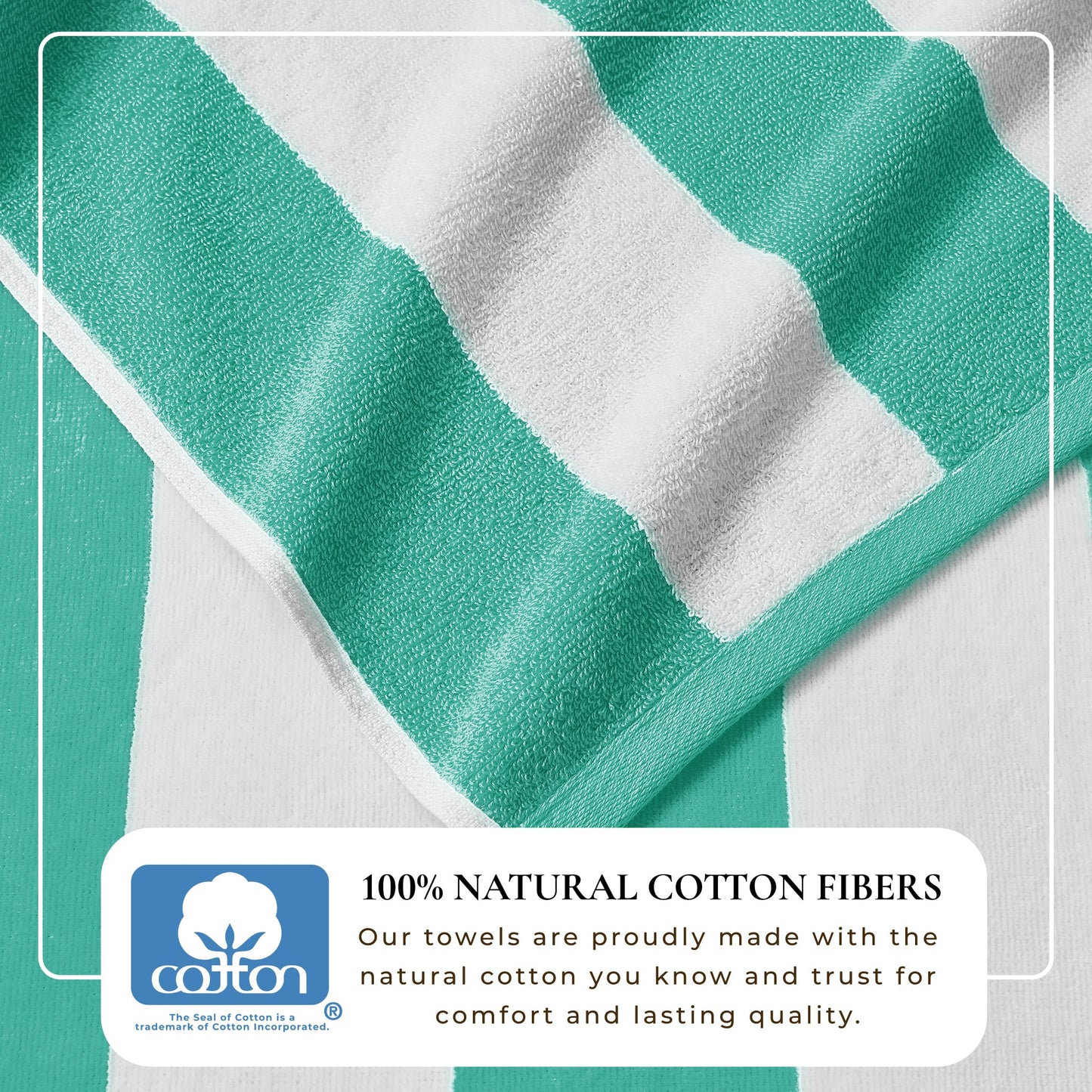 Cotton Velour Cabana Stripe Beach Towel | Novia Collection