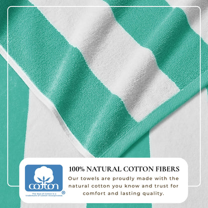 Cotton Velour Cabana Stripe Beach Towel | Novia Collection