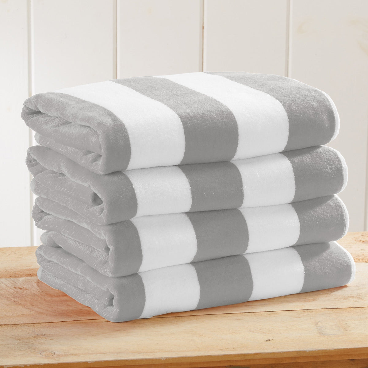 Cotton Velour Cabana Stripe Beach Towel | Novia Collection