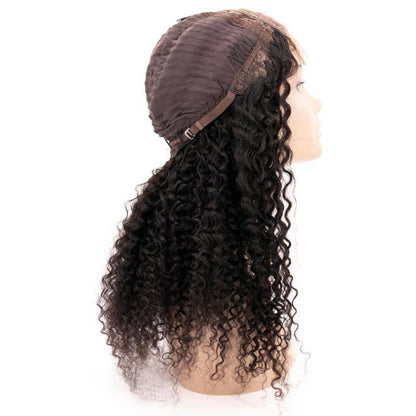 Textured Curly 4x4 Transparent Lace Human Hair Closure Wig