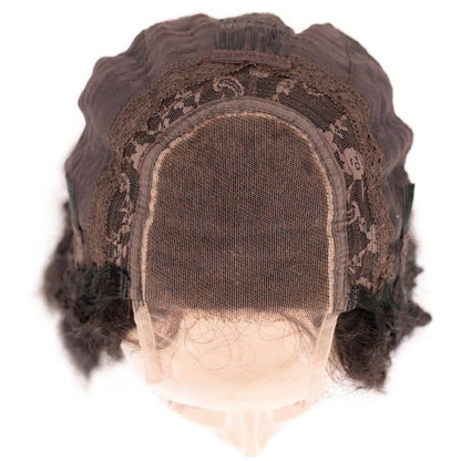 Textured Curly 4x4 Transparent Lace Human Hair Closure Wig