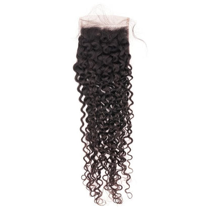 Textured Curly 4x4 Transparent Lace Human Hair Closure