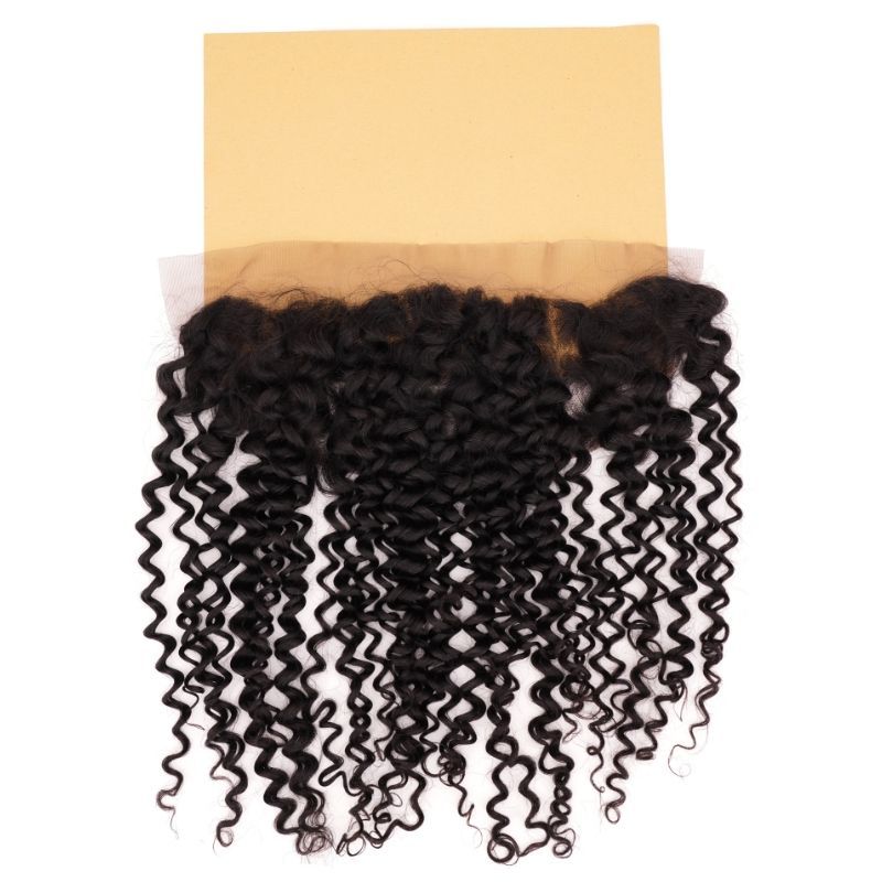 Textured Curly 13x4 Transparent Lace Human Hair Frontal