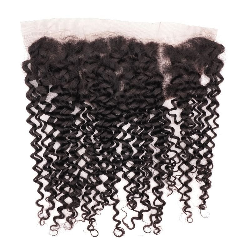 Textured Curly 13x4 Transparent Lace Human Hair Frontal
