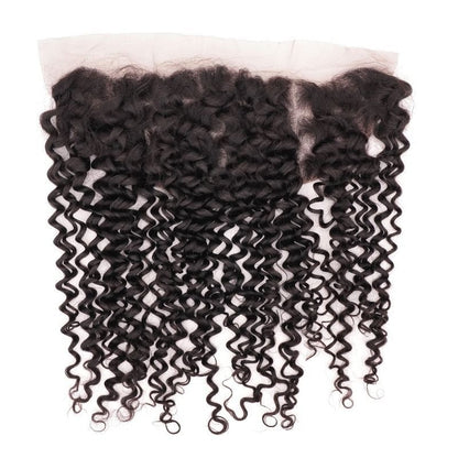 Textured Curly 13x4 Transparent Lace Human Hair Frontal