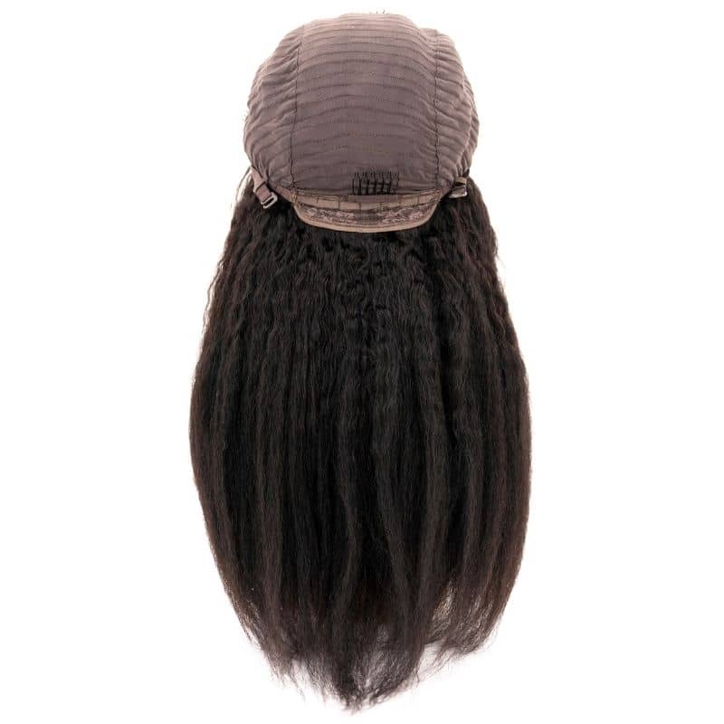 Natural 1B Textured Straight 4x4 Transparent Lace Human Hair Closure Wig