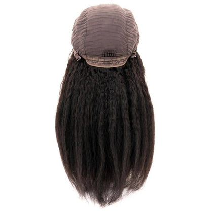 Natural 1B Textured Straight 4x4 Transparent Lace Human Hair Closure Wig