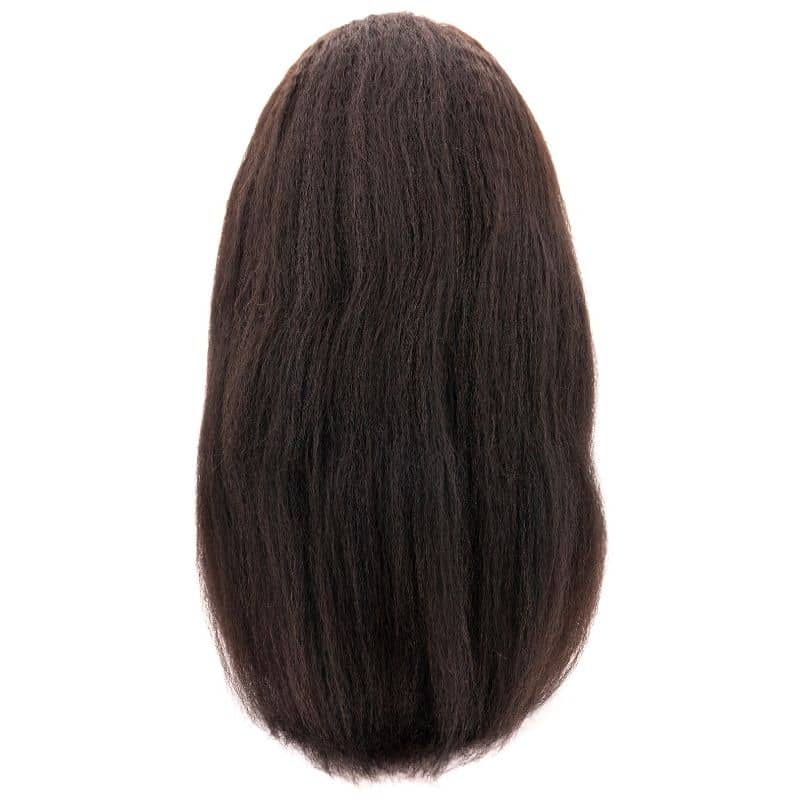 Natural 1B Textured Straight 4x4 Transparent Lace Human Hair Closure Wig