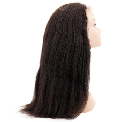 Natural 1B Textured Straight 4x4 Transparent Lace Human Hair Closure Wig