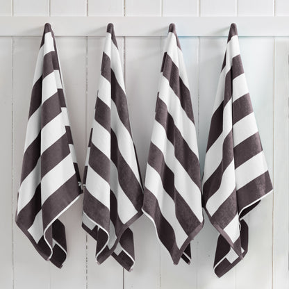 Cotton Velour Cabana Stripe Beach Towel | Novia Collection
