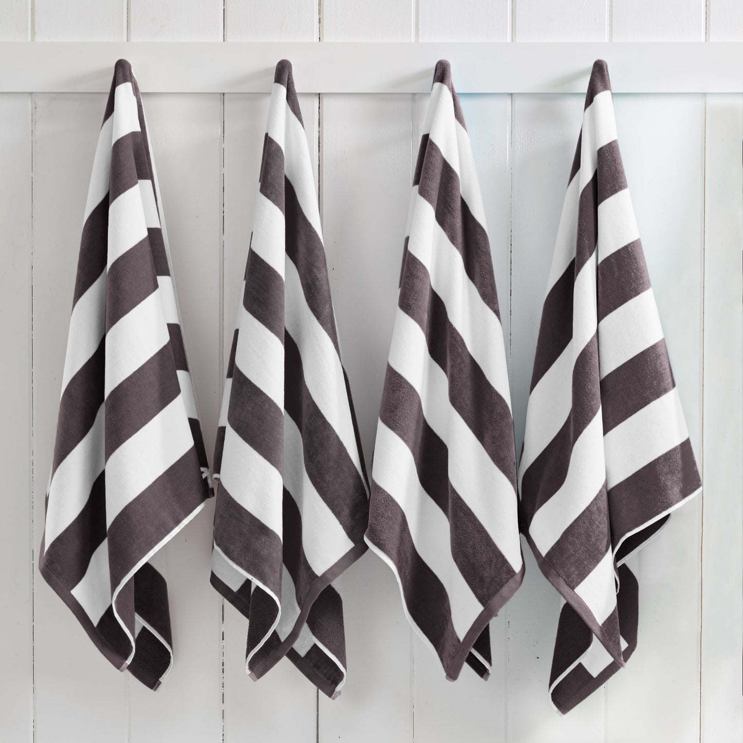 Cotton Velour Cabana Stripe Beach Towel | Novia Collection
