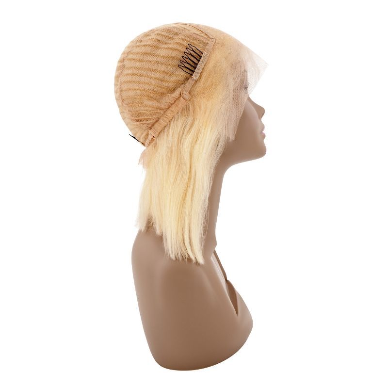 #613 Blonde Straight Bob 13x4 Transparent Lace Human Hair Wig