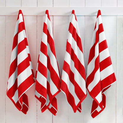 Cotton Velour Cabana Stripe Beach Towel | Novia Collection
