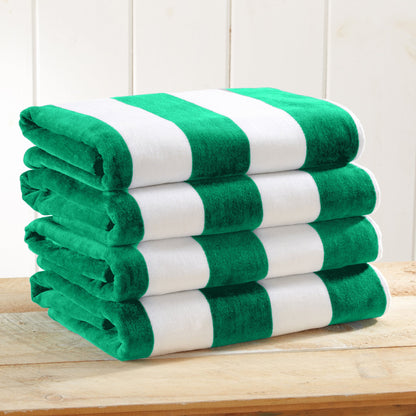 Cotton Velour Cabana Stripe Beach Towel | Novia Collection