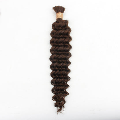 #4 Medium Brown Deep Wave Bulk Braiding Hair