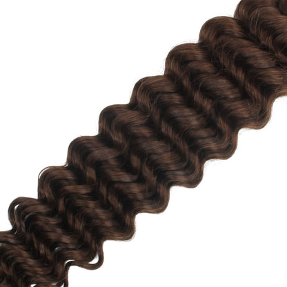 #4 Medium Brown Deep Wave Bulk Braiding Hair