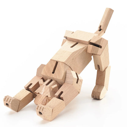 Morphits® Modern Wooden Tiger Decor – Interactive Puzzle & Art Piece