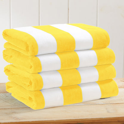 Cotton Velour Cabana Stripe Beach Towel | Novia Collection