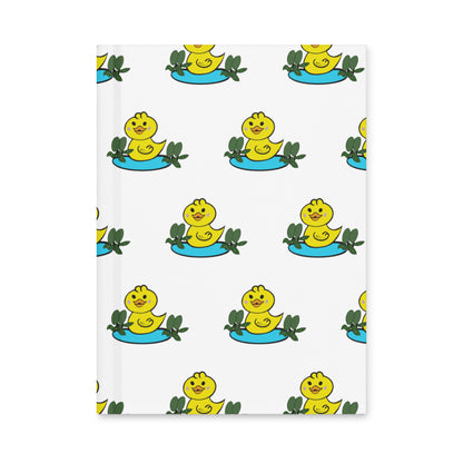 Paint Your Palette Notebook with yellow duck pattern on a white background
