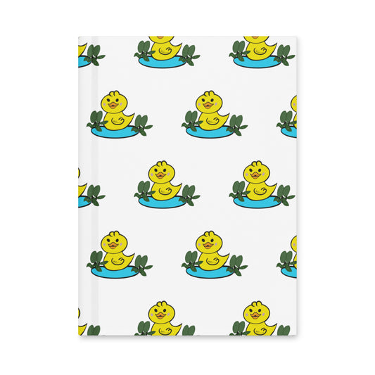 Paint Your Palette Notebook with yellow duck pattern on a white background