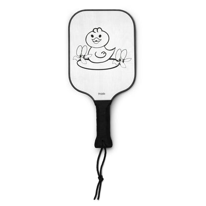 Paint Your Palette style Paddle with a cartoon duck design on a white background