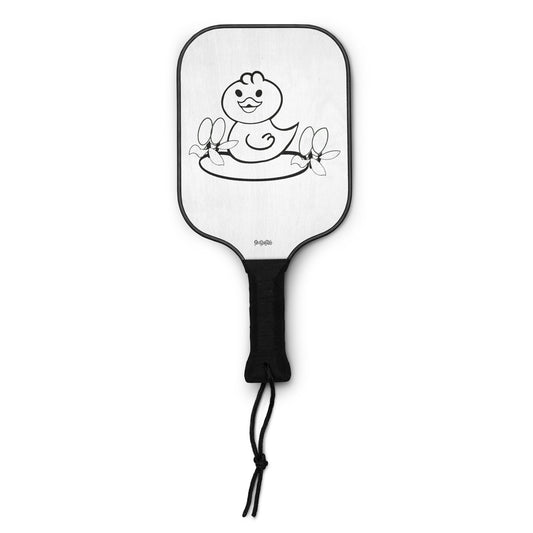 Paint Your Palette style Paddle with a cartoon duck design on a white background