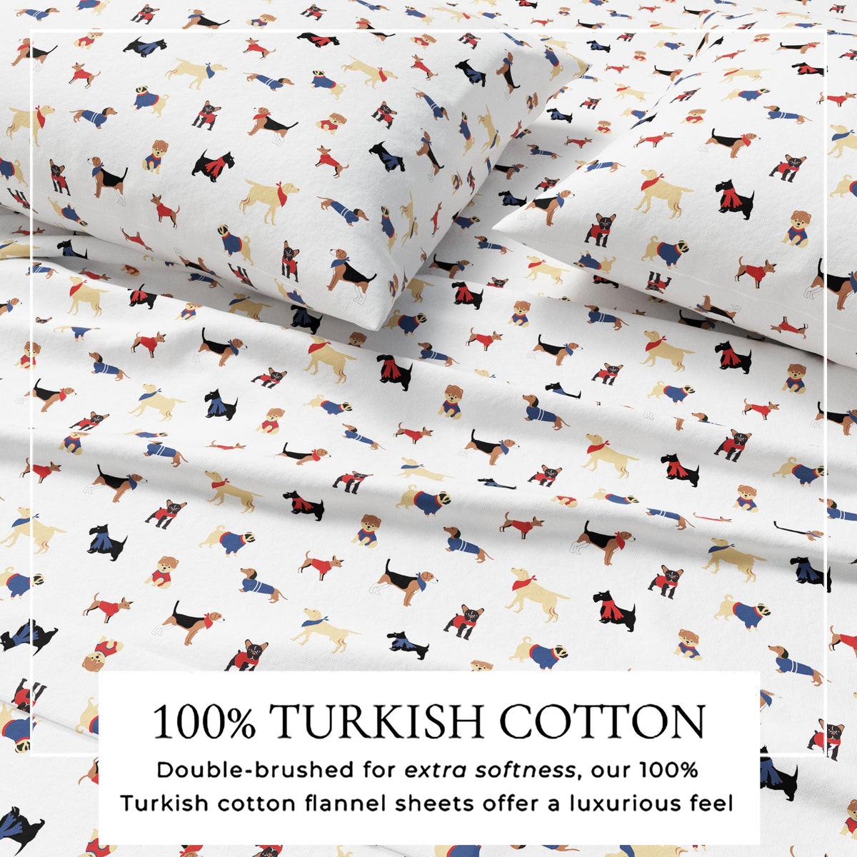 Turkish Cotton Christmas Flannel Sheet - Whittaker Collection