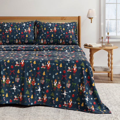 Turkish Cotton Christmas Flannel Sheet - Whittaker Collection